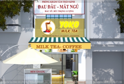 Interior design of Mr. Luong milk tea shop - HCMC
